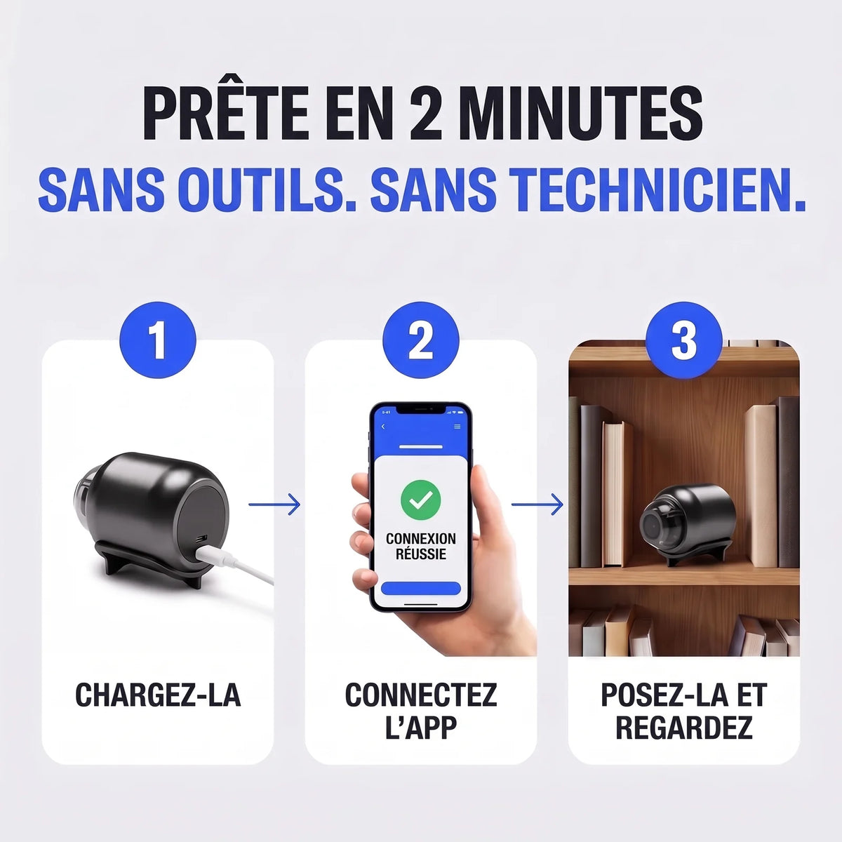 Prête en 2 minutes, sans outils